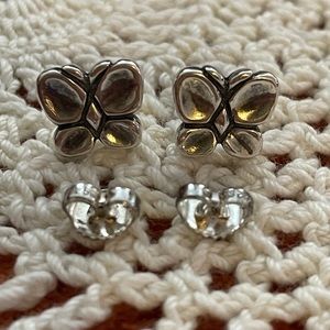 RARE HTF *MINT* James Avery Little Butterfly Earrings Ear Posts Sterling Silver